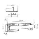 TV Meubels - TV Meubel Set Gara Antraciet Melamine 180x42x32 cm - Dimehouse