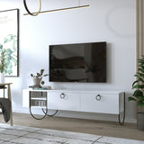 TV Meubels - TV Meubel Norfolk Wit Melamine 150x44x36 cm - Dimehouse