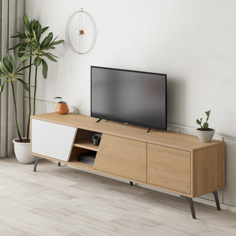 Mobile TV Fiona Rovere Bianco Melaminico 180x48x35,6 cm