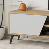 TV Meubels - TV Meubel Fiona Eik Wit Melamine 180x48x35,6 cm - Dimehouse