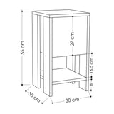 Nachtkastjes - Nachtkastje Ema Eik Antraciet Melamine 30x55x30 cm - Dimehouse