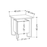 Comodino Acres Melaminico Marrone scuro 40x45x40 cm