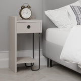 Comodino Sirius Sinistro Moka Melaminico 32x61x30 cm