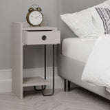 Comodino Sirius Sinistro Moka Melaminico 32x61x30 cm