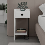 Nachtkastjes - Nachtkastje Sirius Left Wit Melamine 32x61x30 cm - Dimehouse