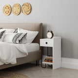 Nachtkastjes - Nachtkastje Sirius Rechts Wit Melamine 32x61x30 cm - Dimehouse
