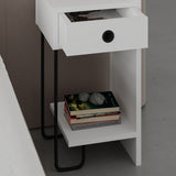 Nachtkastjes - Nachtkastje Sirius Rechts Wit Melamine 32x61x30 cm - Dimehouse