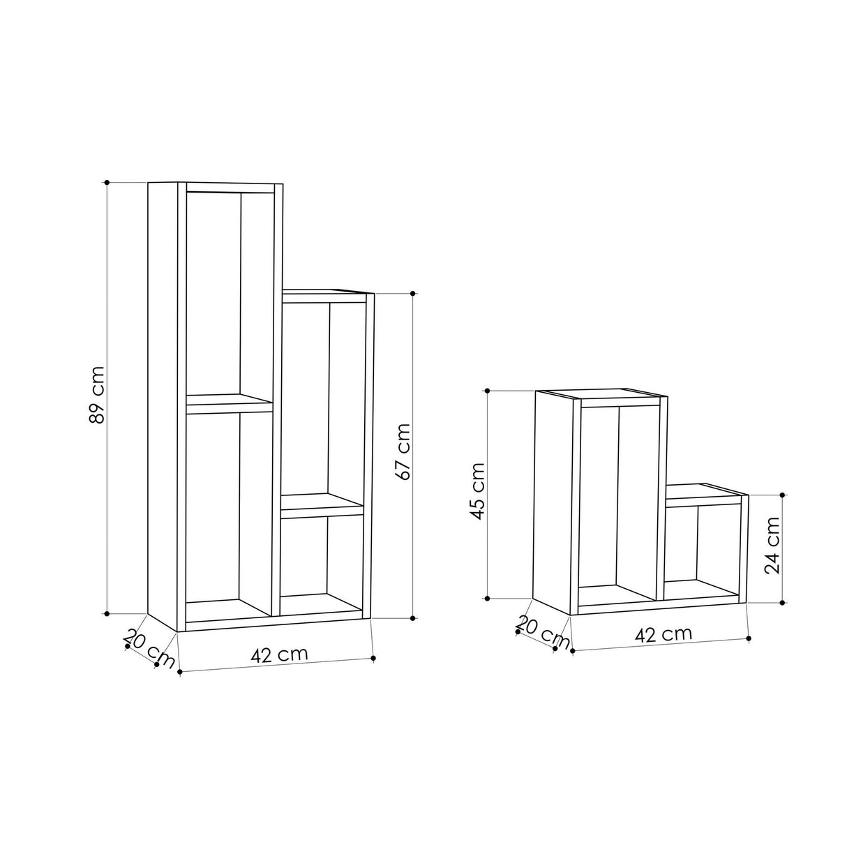 Scaffale componibile melaminico bianco Sule 42x89x20 cm
