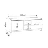 Scarpiera Melaminico Rovere Moro - sei scomparti - 110x43x37 cm - Zulla