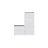 Schoenenkasten - Schoenenkast Dude Wit Melamine 105x118,5x26 cm - Dimehouse