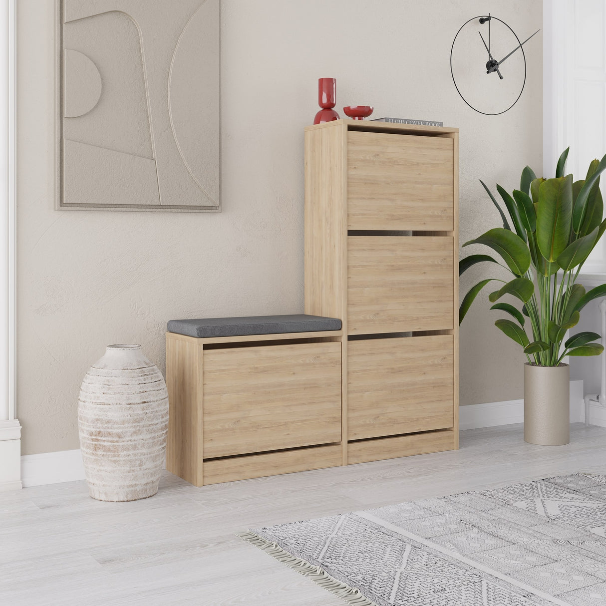 Scarpiera Dude Rovere Melaminico 105x118,5x26 cm