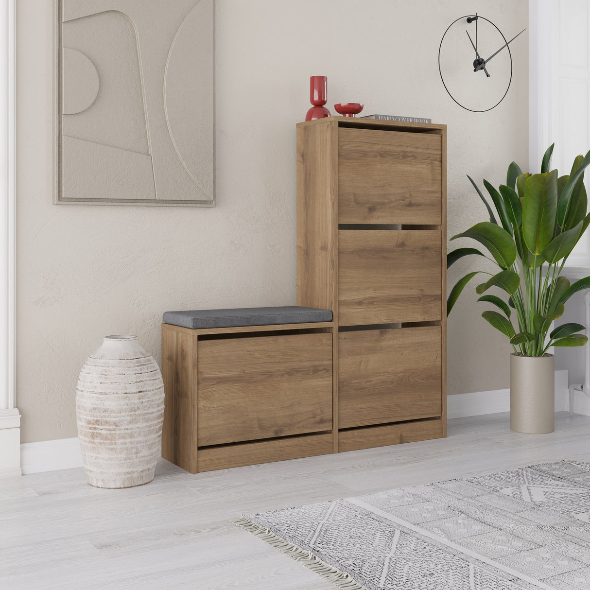 Scarpiera Dude Melamina Naturale 105x118,5x26 cm