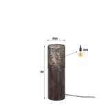 Vloerlampen - Vloerlamp cilinder Brick 60 cm zwart bruin - Dimehouse