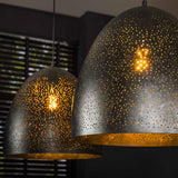 Lampada a sospensione industriale Kylian a 2 luci in metallo nero