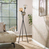 Vloerlampen - Vloerlamp Nova 3 - lichts Zwart met Globes - Dimehouse