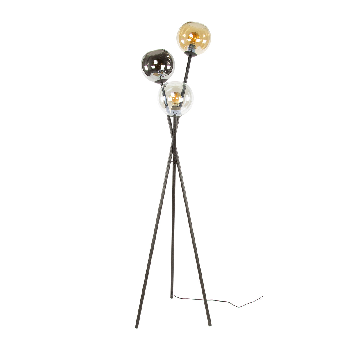 Vloerlampen - Vloerlamp Nova 3 - lichts Zwart met Globes - Dimehouse