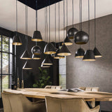 Hanglampen - Hanglamp Kane 18 - lichts metaal zwart - Dimehouse