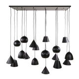 Hanglampen - Hanglamp Kane 18 - lichts metaal zwart - Dimehouse