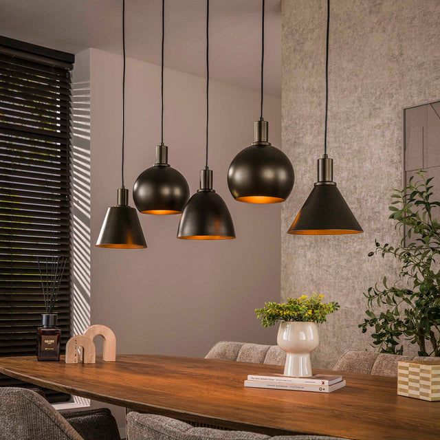 Hanglampen - Hanglamp Sienna 5 - lichts Bruin 120 cm - Dimehouse