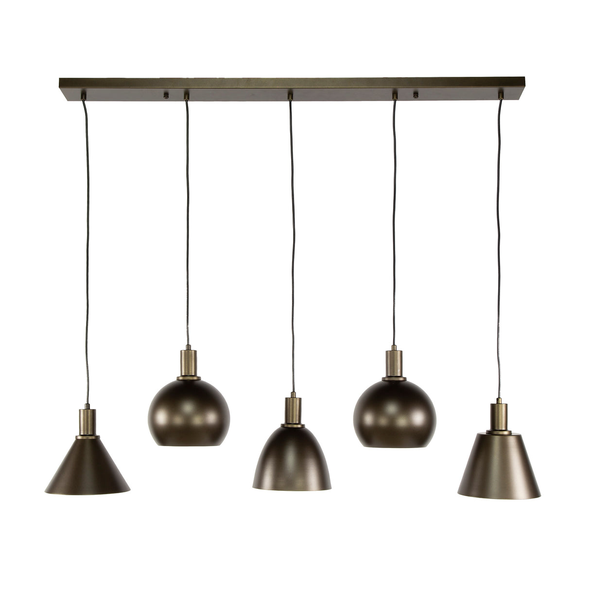 Hanglampen - Hanglamp Sienna 5 - lichts Bruin 120 cm - Dimehouse