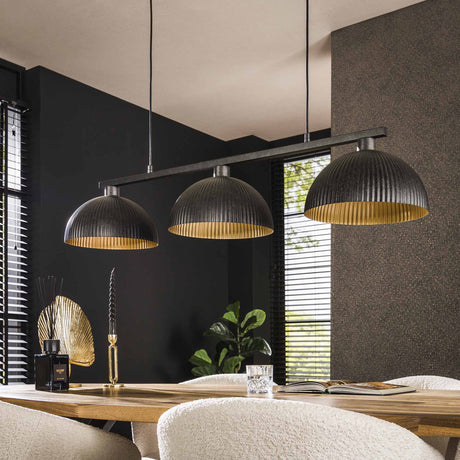 Lampada a sospensione Melo 3 luci in metallo nero