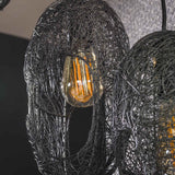 Hanglampen - Hanglamp Debra 5 - lichts getrapt metaal zwart - Dimehouse
