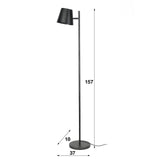 Lampada da terra Sienna DH Interior Antracite LxPxH 61x32x25 Metallo Bianco Indicazione dimensione foto