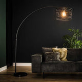 Lampada ad arco Twist DH Interior Charcoal LxWxH 44x44x11 Metallo Foto atmosferica vista frontale diagonale