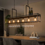 Hanglampen - Hanglamp Eloisa 6 - lichts metaal bruin - Dimehouse