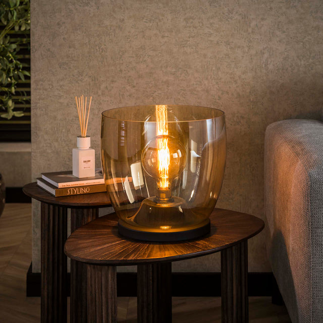 Vloerlampen - Vloerlamp Dain UP XL Amberkleurig glas - Dimehouse