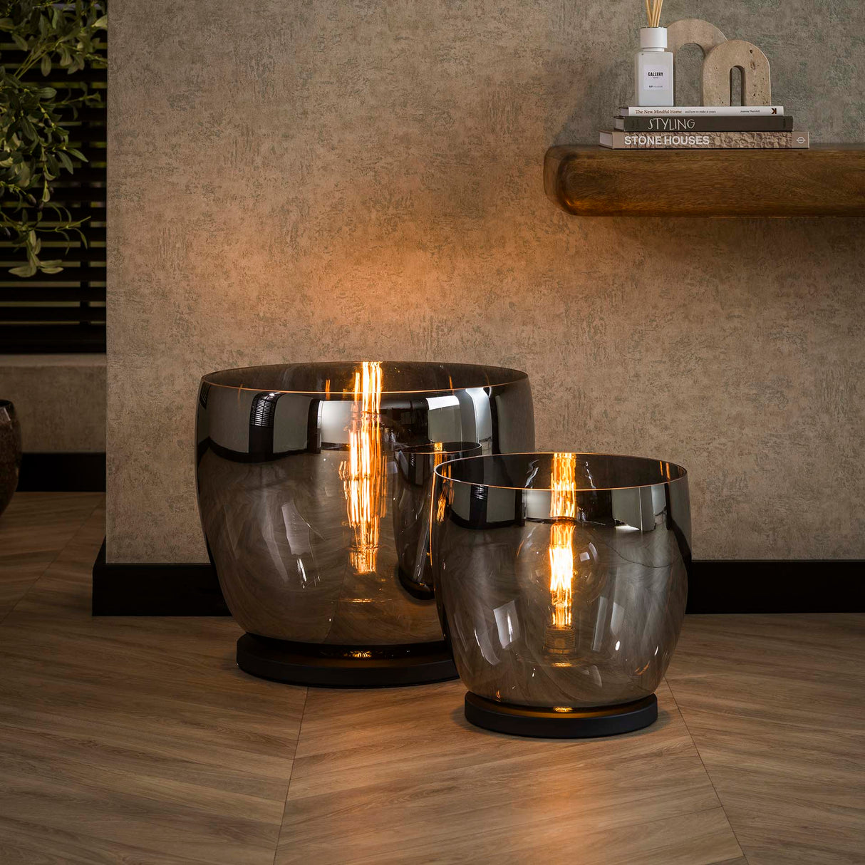 Vloerlampen - Vloerlamp Dain UP XXL Chroomkleurig glas - Dimehouse