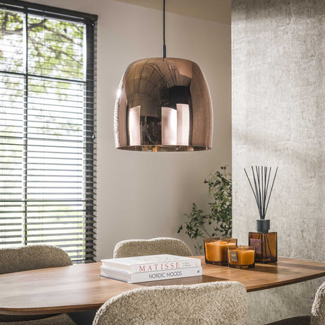 Lampada a sospensione Dain a 1 luce in vetro color rame