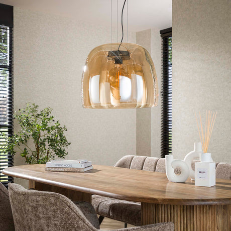 Lampada a sospensione Dain a 1 luce XL in vetro ambra