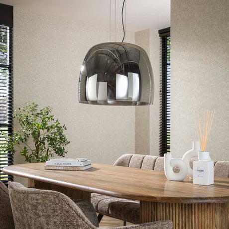 Lampada a sospensione Dain a 1 luce XL in vetro colore cromo