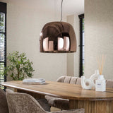 Lampada a sospensione Dain a 1 luce XL in vetro color rame