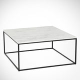 Tavolino quadrato bianco Aspetto marmo - 75x75 cm - Pola