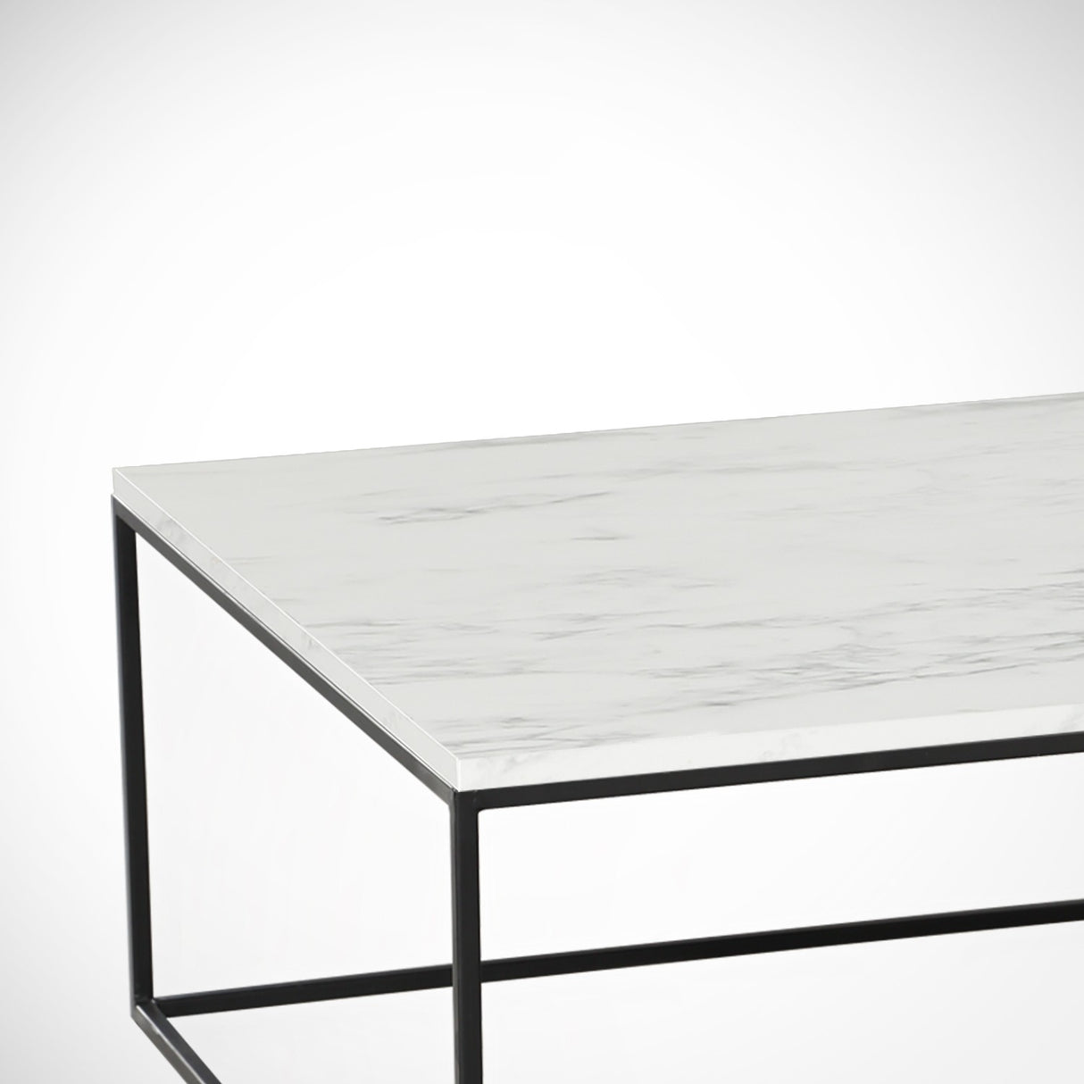 Tavolino quadrato bianco Aspetto marmo - 75x75 cm - Pola