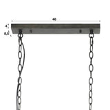 Lampada a sospensione Roan DH Interior Grigio LxLxH 121x30x23 Grigio ardesia Bianco Indicazione dimensione foto
