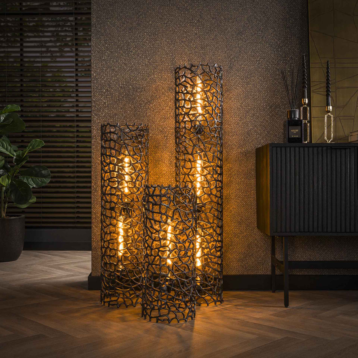 Lampada da terra Florine cilindro metallico Ø25 cm L