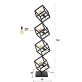 Vloerlampen - Vloerlamp Drew 4 - lichts kubus zwart - Dimehouse