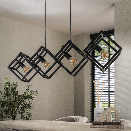 Hanglampen - Hanglamp Drew 4 - lichts kubus zwart - Dimehouse