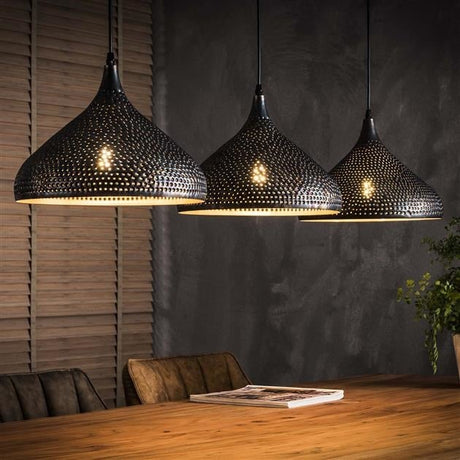 Lampada a sospensione Aya 3 Funnel DH Interior Marrone LxLxH 114x40x31 Marrone nero Foto ambientale vista frontale diagonale