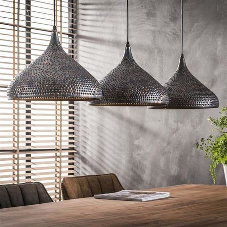 Lampada a sospensione Aya 3 Funnel DH Interior Marrone LxLxH 114x40x31 Marrone nero Foto ambientale vista frontale diagonale