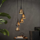 Lampada a sospensione Aya 5 DH Interior Marrone LxLxH 40x40x37 Marrone nero Foto atmosferica vista frontale diagonale
