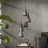 Lampada a sospensione Aya 5 DH Interno Marrone LxLxH 40x40x37 Marrone nero Foto ambientale vista frontale