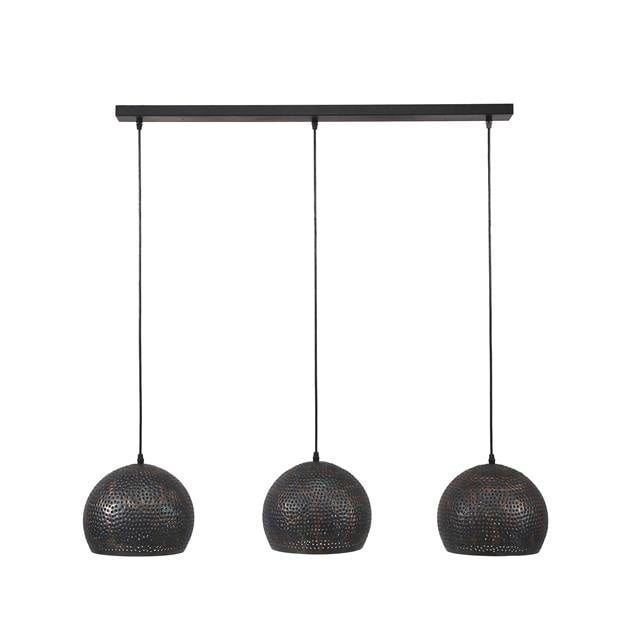 Lampada a sospensione Aya 3 Sphere DH Interior Marrone LxLxH 87x33x27 Marrone nero Bianco foto vista frontale