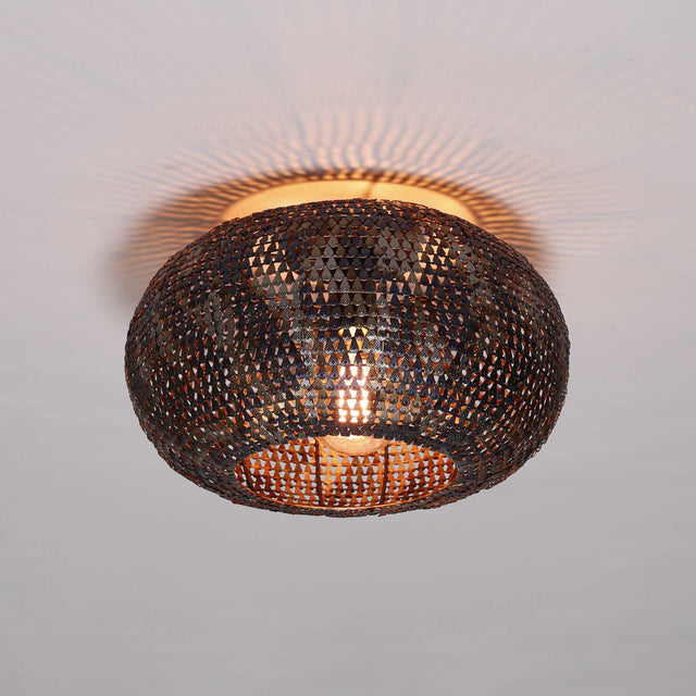 Plafondlampen - Plafondlamp Alfie metaal zwart bruin - Dimehouse