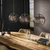 Hanglampen - Hanglamp Alfie 3 - lichts metaal zwart bruin - Dimehouse