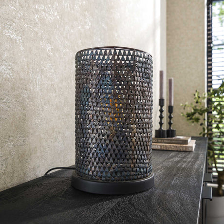 Lampada da tavolo industriale Jay marrone nero