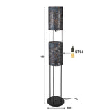 Lampada da terra industriale Armoor a 2 luci marrone nero